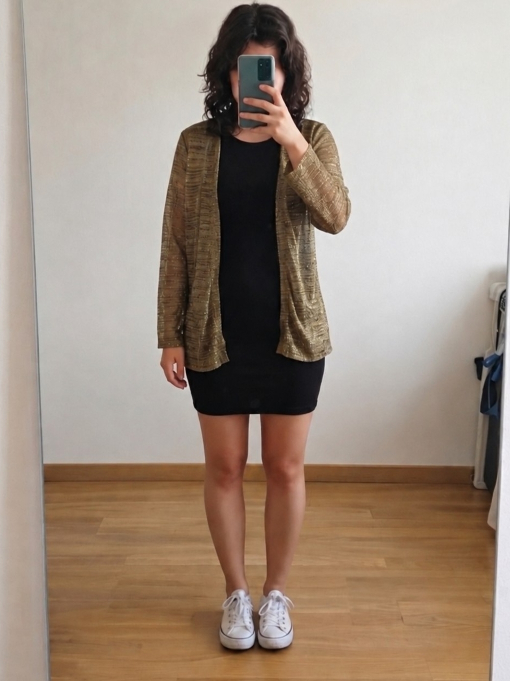 J. Ribkoff Metallic Gold Sheer Lightweight Cardigan – Size 12